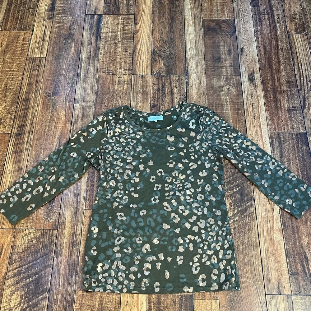 Calvin Klein olive green metallic top NWOT S - Picture 9 of 11